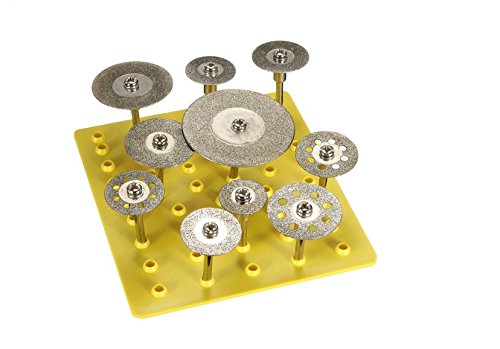 Revesun 10Pcs 1/8" Diamond Saw Cut Off Discs Wheel Blades Rotary Tool Set Shank for Dremel