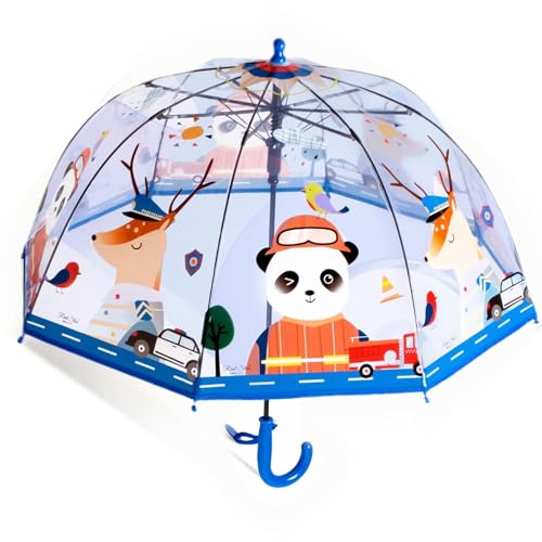 Parapluie transparent cloche enfant anti-pincement et résistant au vent