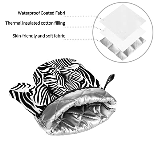 Oven Mitts And Pot Holders,4 Piece Abstract Animal Zebra Printed Heat Resistant Comfortable Oven Gloves For Cooking #TOP7