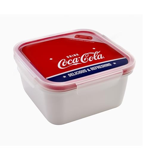 Snips, Coca-Cola Carrée 1,4 L, Lunch Box avec Couvercle, Bento Box 4 Verrous de Sécurité 18 x 18 x 8,5 cm, Lunch Box Made in Italy