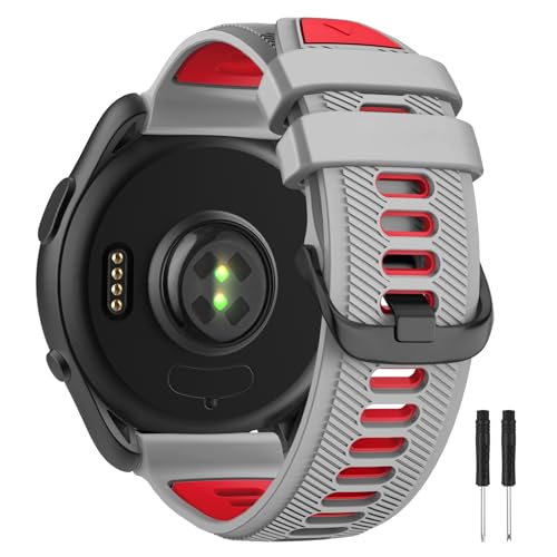 Velocarer �r���v�o���h Garmin Forerunner 965/Forerunner 955/Forerunner 945/Forerunner 935/Descent G1�p 22mm �\�t�g�V���R�������p�o���h�A�O���[&���b�h