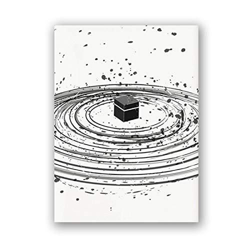 Mur art toile peinture Kaaba abstraite pour créer un espace spirituel serein