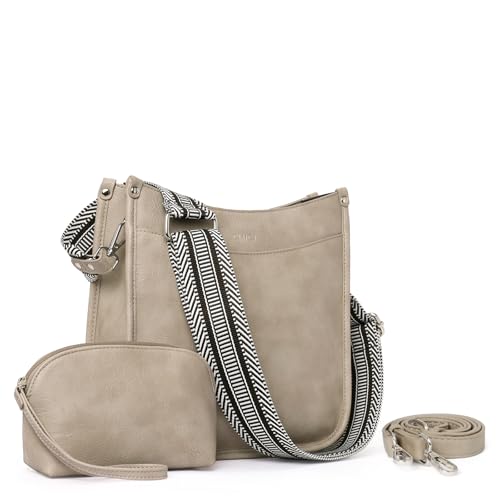 CLUCI Crossbody Bag Purses for Women 2Pcs Leather Hobo Handbag