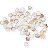 50PCS 6mm Natural White Mother of Pearl Shell Beads - Natural Crystal Beads Stone Gemstone Round Loose Beads for Bracelets Jewelry Making and DIY Crafts