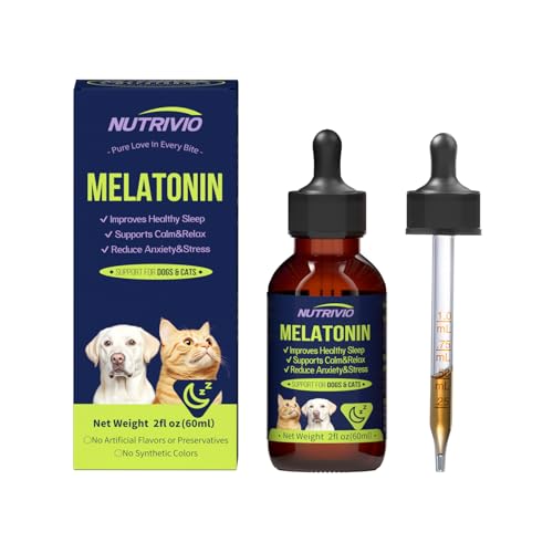 Nutrivio Liquid Melatonin for Dogs Melatonin Drops for Dogs &