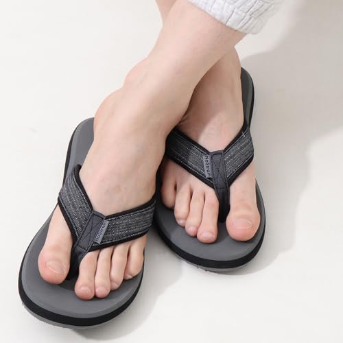 Image of NoStrain Men's Canvas Slippers, Flip Flops & Chappal - Angular Fit