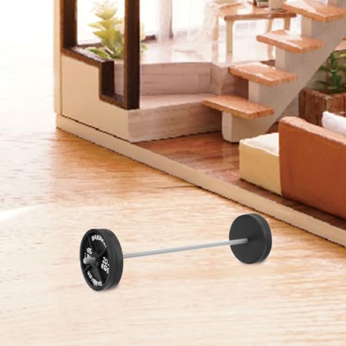 LOGOFUN 3pcs Mini Barbell Model Dollhouse Miniature Barbell Prop Tiny Fitness Equipment Models for Dollhouse Fitness Accessories