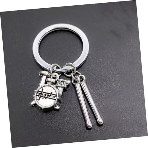 LIFKOME llavero con baqueta de batería colgante para música, anillo de llave de baqueta plateado, joyería de percusión para bateristas y músicos miniatura 4