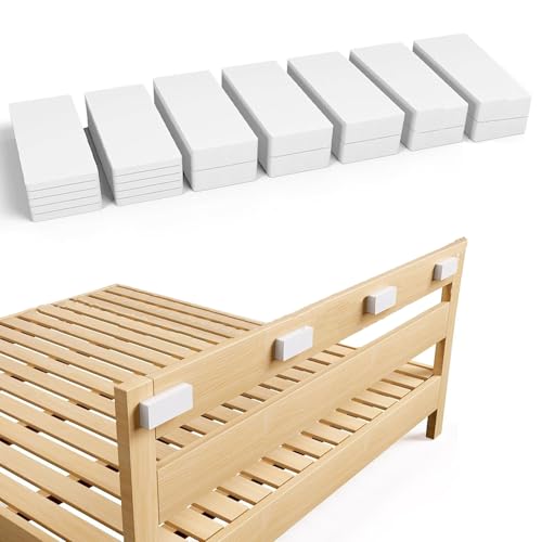 20 Cales Murales en Mousse EVA, Butées Autocollantes pour Tête de Lit, Protections Empilables épaisses pour Poignées de Porte, Armoires, Lits, Canapés (Blanc)