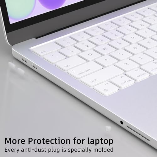 ProElife 7 Pcs Anti Dust Dirt Plug Cups Set for MacBook Neo, Clear — view 3