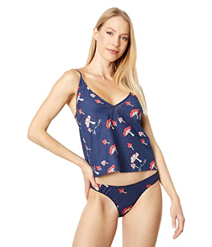 Only Hearts Love is a Trip Cotton Bias Cami Mushroom Print LG