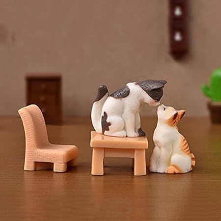 Amazon Luottus 1 12 1 6 ミニ 猫 動物 置物 セット ミニチュア アクセサリー モデル Diy 雑貨 おもちゃ 部屋 情景小物 ドールハウス用 装飾用 かわいい プラモデル 通販