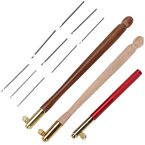 Dioche Tambour Hook Needle Tambour Embroidery Kit Hook French Crochet Kit Latch Beaded Needle for Creative Hobbies for Embroidery Beading Knitting DIY Sewing Tool