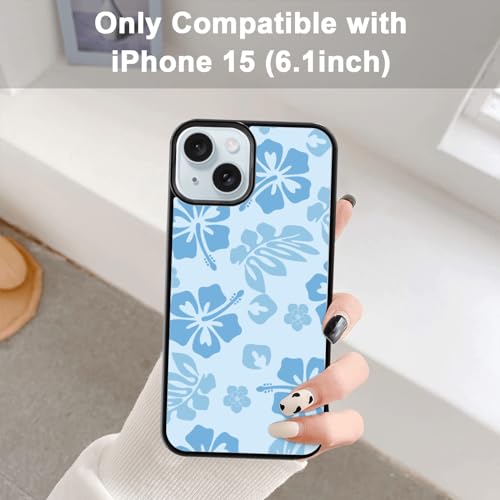 FANXI Blue Hibiscus Phone Case Compatible with iPhone 15 6.1 Inch - Shockproof Protective TPU Cute Flower Printed Phone Case Designed for iPhone 15 Case for Men Women Girls by FANXI - Image 7