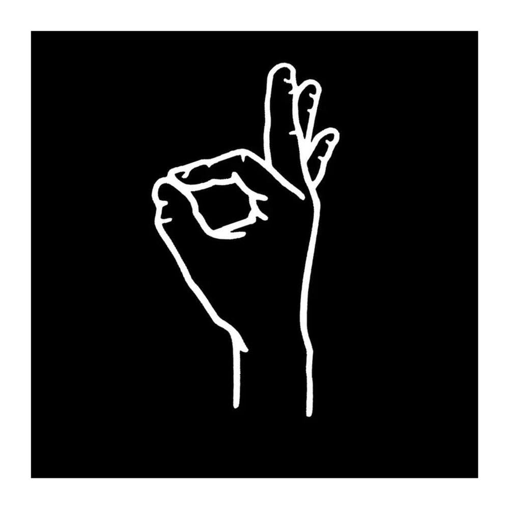 1pc OK Hand Gesture Vinyl Sticker for Car Motorcycle Bumper(White)