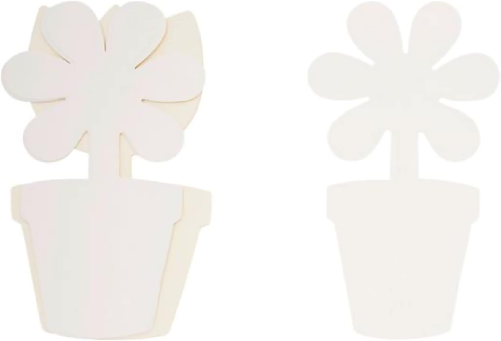 CRAFTY BITZ Large Children's Card Paper Shapes - Flower Pots, 2 Kinds - Pack of 10, White, (68951)