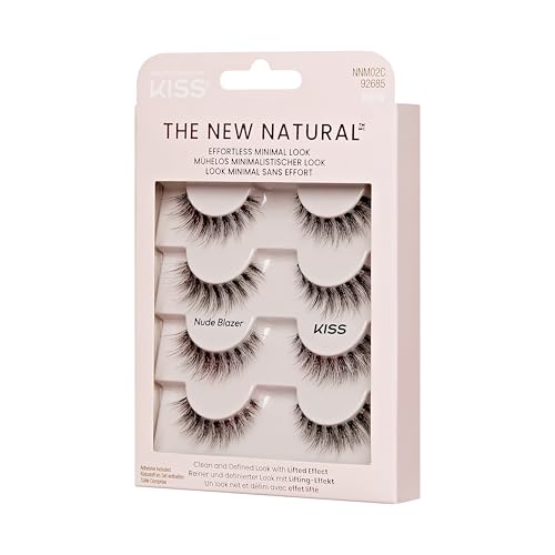 KISS The New Natural False Eyelashes Full Strip Lash Multipack 02, 4 works, Black, 4 Paar (1er Pack) - Image 3