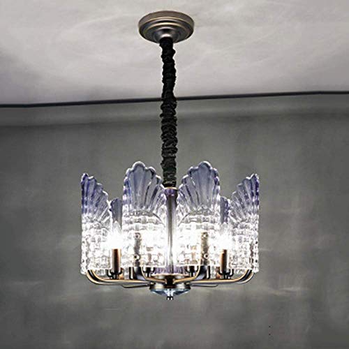 Lustre en verre violet LED chic pour la décoration haut de gamme d'un hôtel