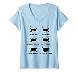 Damen Chonk Katzendiagramm T-Shirt mit V-Ausschnitt