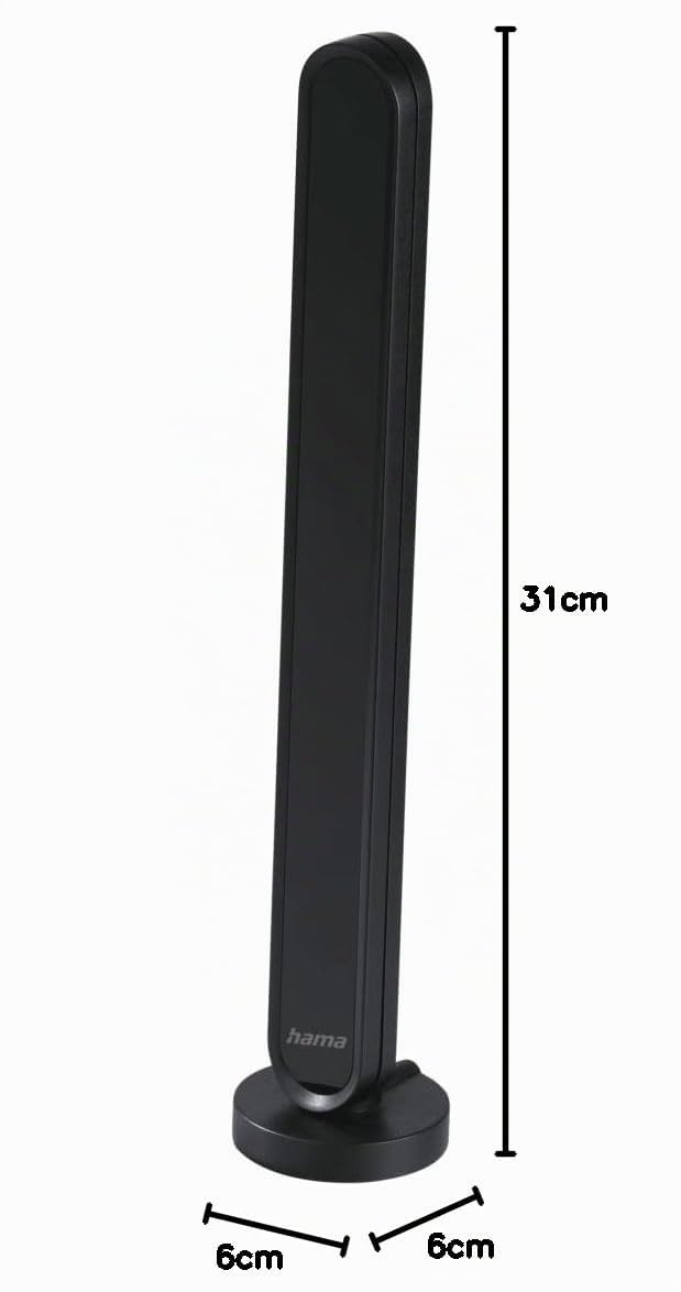 Hama Antenne Intérieure Réception Radio Numérique et Analogique, Noir | Antenne sur Pied pour Dab/Dab+ et FM, Amplification du Signal Actif 30 DB, Cable 1.5m, Fiche F mâle, Alim Secteur fournie