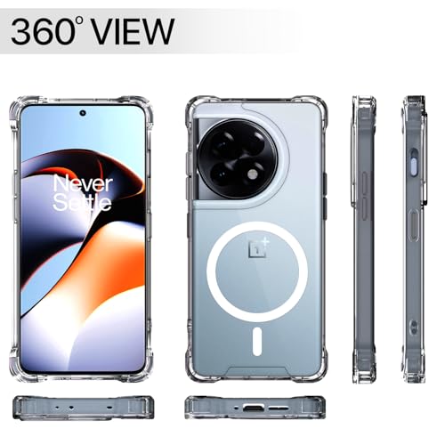 Image of Pikkme Back Cover for OnePlus 11R 5G Mag-Safe Shockproof PC + TPU Protective Case Magnetic Support Bumper Case (Transparent Mag-Safe)