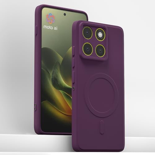 Image of Pikkme Back Cover for Motorola Moto Edge 70 5G Soft Matte Silicone Mag-Safe Design (Mag-Safe Not Support) Camera Protection | Slim Fit Bumper Cover (Purple)
