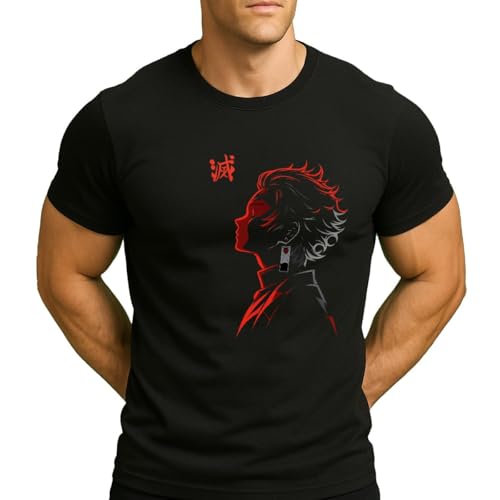 Demon Slayer Anime Ästhetik Japan Manga Japanisch Otaku Fans Herren T-Shirt Schwarz XXL