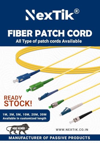 Image of Madhabi 20M LC to LC Fiber Optic Cable - Single Mode Simplex 9 /125 Jumper, LC /UPC to LC /UPC Connectors, Yellow Jacket, High-Speed Internet, Data Transmission, Networking and Telecom Applications