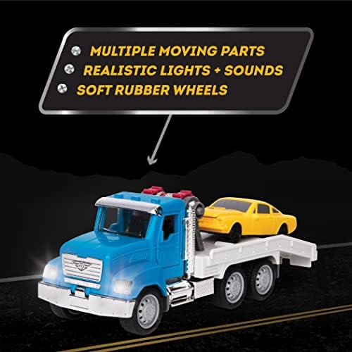 DRIVEN by Battat WH1008Z hak holowniczy z mikrozabawkami zawiera światła robocze i dźwięki samochody i ciężarówki dla dzieci w wieku od 3 lat, nylon/A