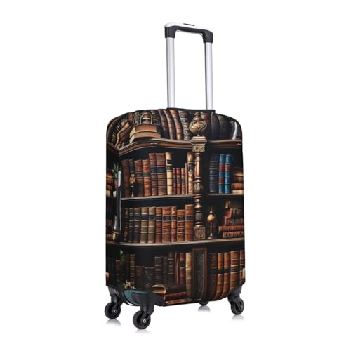 Luggage Cover Elastic Washable Suitcase Cover Dustproof Suitcase Protector Personalized Books On The Bookshelf Travel Luggage Baggage Covers For 18-32 Inch, X-Large, Black3