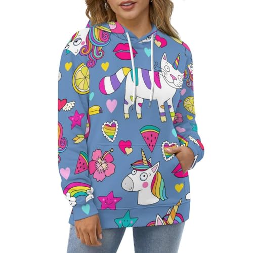 Sweat à capuche chat licorne UMENG pour vos soirées cocooning - 5