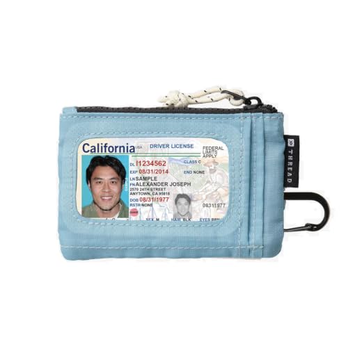 Image of Thread Wallets Pouch Wallet - Compact Zip Wallet with Clear ID Window, Coin & Card Pockets, and Key Stash - Lightweight Rip-Stop Travel Wallet for Men & Women (Color Block Canvas)
