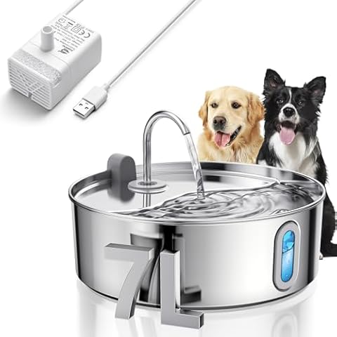 Smartoo Stainless Steel Dog Water Fountain with a Replacement Water Pump Cover