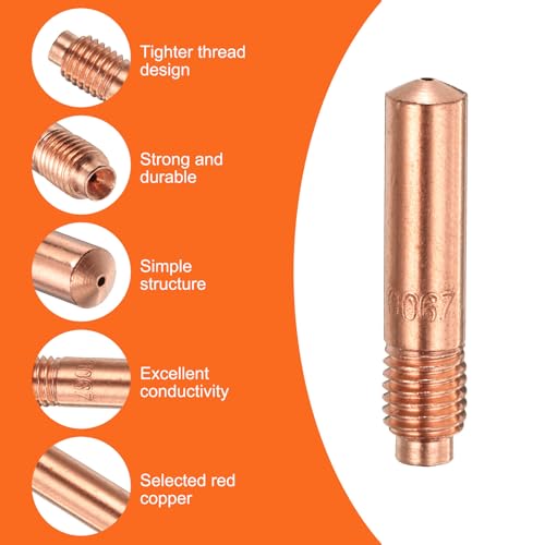 sourcing map 6pcs Mig Welder Tips 0.030" Copper MIG Welding Contact Tips 11-35(0.030") Welding Gun Replacement Accessories for Magnum 100L Mini MIG Welding Gun - Image 3