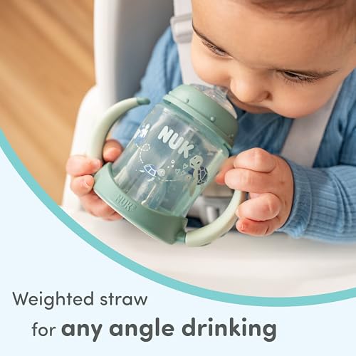 Image of NUK First Choice Moana Learner Cup, 10 oz. Sippy Cup with Handles, Spill Proof, Leak Proof Soft Straw Cup, 2-pack