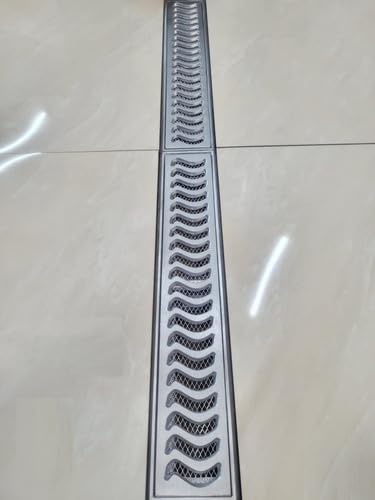 Ralo Grelha Linear 10x100cm Alumínio Escovado com Aro De Fixação(2 Peças de 10x50cm)