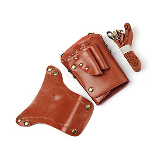TOVINANNA Scissor Pouch Belt for Hairdressers Brown Hair Stylist Belt Hair Stylist Waist Belt