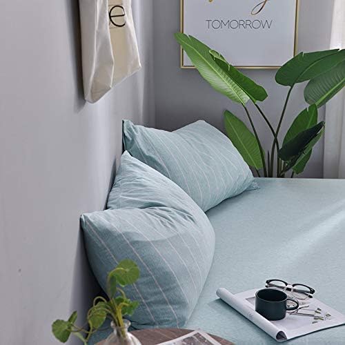 Miniatura 3 de Household - Juego de sábanas bajeras de 3 piezas de 100 % algodón de punto de jersey, peso ligero, súper suave, extremadamente duradero (aguamarina,