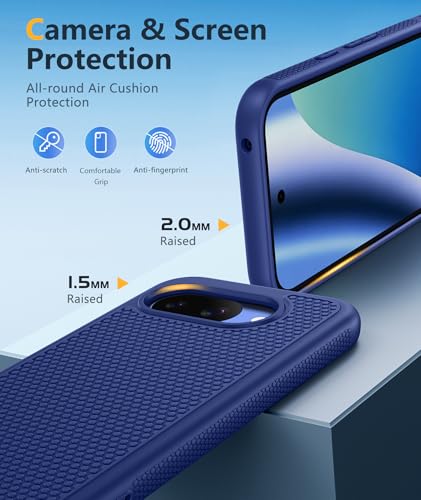 Image of FNTCASE for Google Pixel 10A Case - Military Grade Drop Protection, 14ft Drop Tested, Screen Protector Included, Anti-Slip Anti-Fingerprint Matte Textured, Soft TPU Shockproof Cover (Navy Blue)
