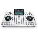 Denon DJ PRIME 4+ WHITE Controller Indipendente per DJ Con Stem Separation a 4 Deck, Streaming Wi-Fi, Mixer Drop Sampler, Touchscreen da 10.1", Controllo Luci, Bianco