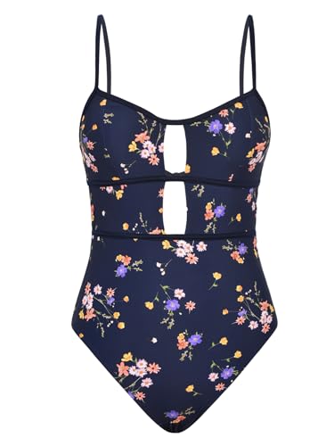 Image of CUPSHE Women's Scoop Neck One Piece Cutout Monokini Swimsuit | Back Self Tie,Soft Removable Cups,Adjustable Straps ,Flattering Bathing Suit For Vacation And Beach