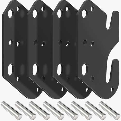 Universal Wood Bed Plates Wood Bed Rail Hook Plates for Bed Frame Bracket,Wooden Bed Hooks On Bed Rails-4 pcs