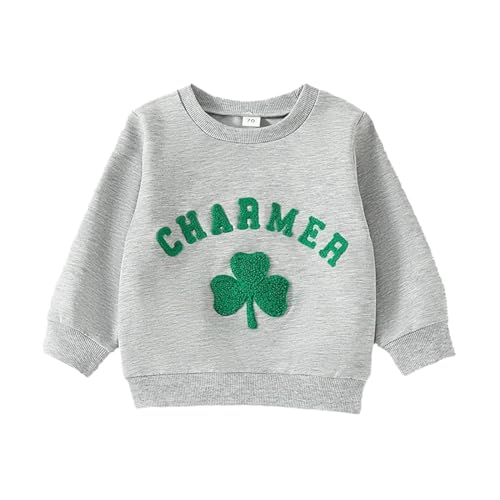 Boy's Fleece Sweatshirts Toddler Boys Girls Long Sleeve St.Patric.k's Day T Shirt Pullover with Lightweight