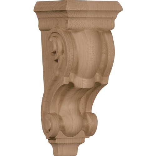 Ekena Millwork CORW03X03X07TRRO Small Traditional Wood Corbels, 3 1/2"W x