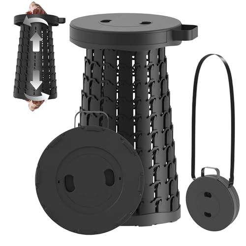 Image of 2026 Upgraded 18.1 inch Portable Folding Stool, Collapsible Stools, 600lbs Max Weight, Lightweight But Sturdy, Telescoping Foldable Camping Stool for Outdoor Fishing Hiking Travel BBQ