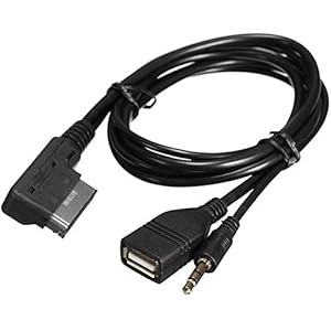 Auto audio muziek adapter adapter kabel MDI AMI MMI muziek interface auto USB-lader AUX-kabel AUX-ingangskabel adapterkabel muziekinterface kabel geschikt voor A6L A8L Q7 A3 A4L A5 A1