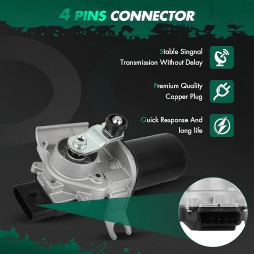 Image of SCITOO Windshield Wiper Motor Compatible for Chevrolet for Malibu | Direct fit for 2008 For Chevrolet For Malibu|Replaces OE 22711010|4 Pins|Fit for Front Wiper Motor Sliver /Black