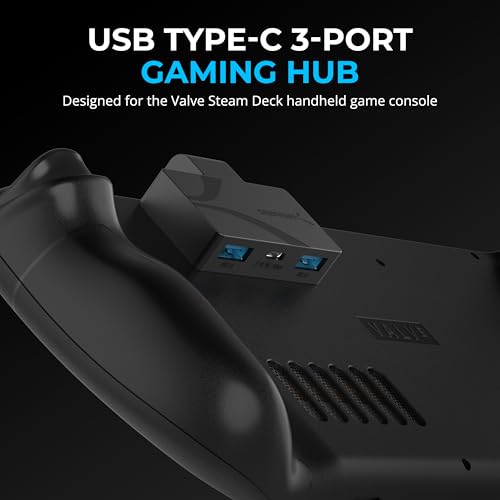 Hub di gioco USB Type-C a 3 porte per Steam Deck | 3.2 da 5 Gbps, doppie porte, ricarica PD, design compatto (HB-STDK) - Hub USB - Immagine 1