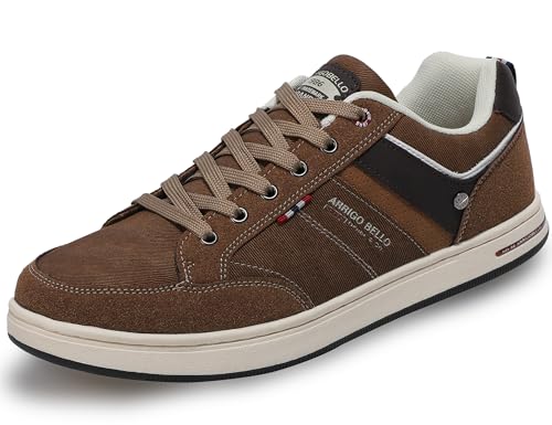 AX BOXING Zapatillas Casual Hombre Moda Zapatos Deportivas Transpirable Running Sneakers Tamaño 41-46 EU (Marrón_1018, 42 EU)