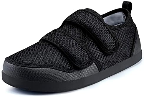 Sisttke Diabetiker Hausschuhe Herren Damen Extra Weit Klett | Verstellbarer Verschluss,Bequemer,atmungsaktiv,rutschfeste,orthopädisch,walkingschuhe,für Senioren